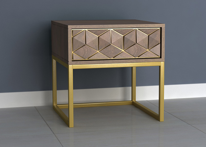 Elyse Grey Stained Mango Wood End Table - Click Image to Close
